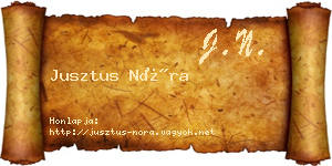 Jusztus Nóra névjegykártya