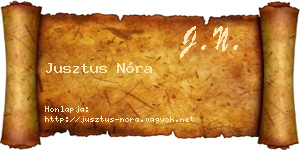 Jusztus Nóra névjegykártya