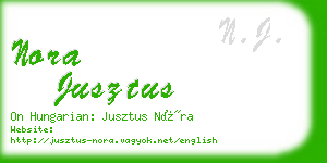 nora jusztus business card